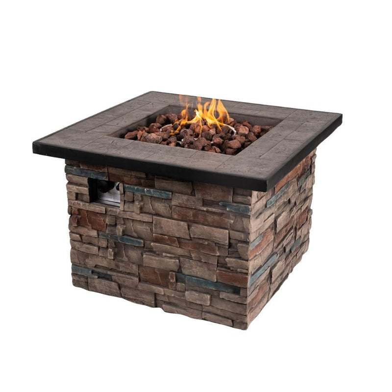 innovators square brick firepit table