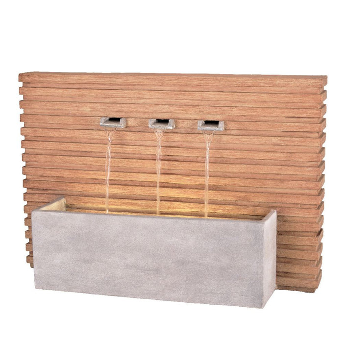 Lumineo Large Wood Effect With 3 Pipes Water Feature