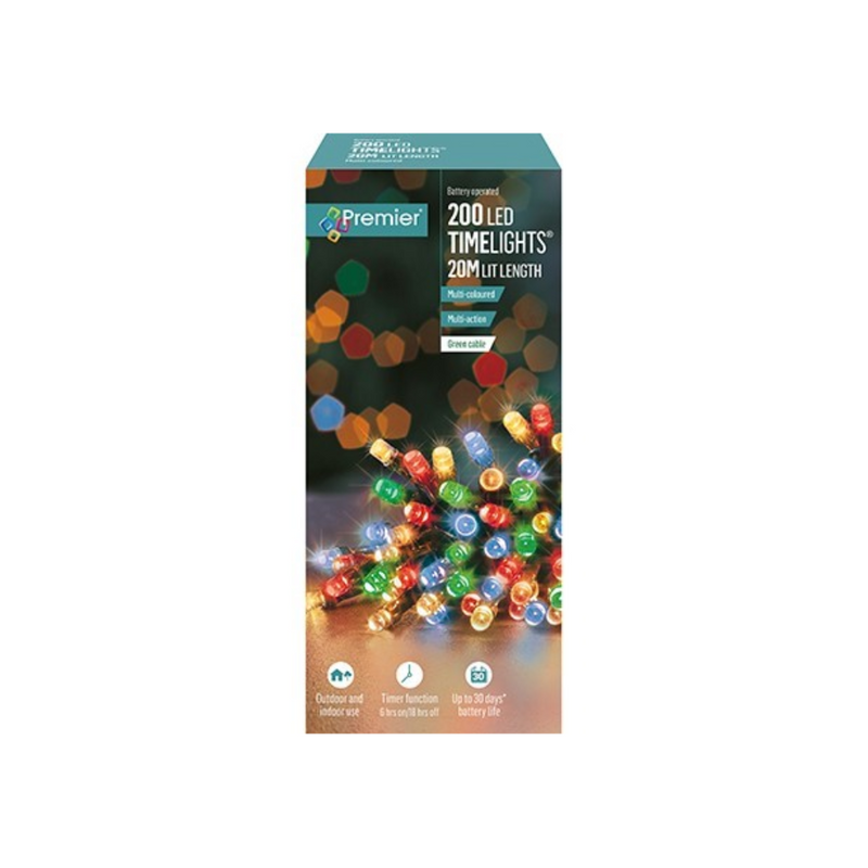 Premier Battery Operated Christmas Lights - Warm White LED String Lights