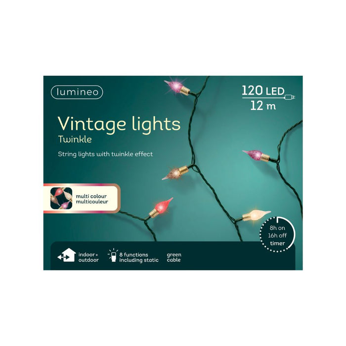 LED Vintage String lights With Twinkle Effect - Multicolour