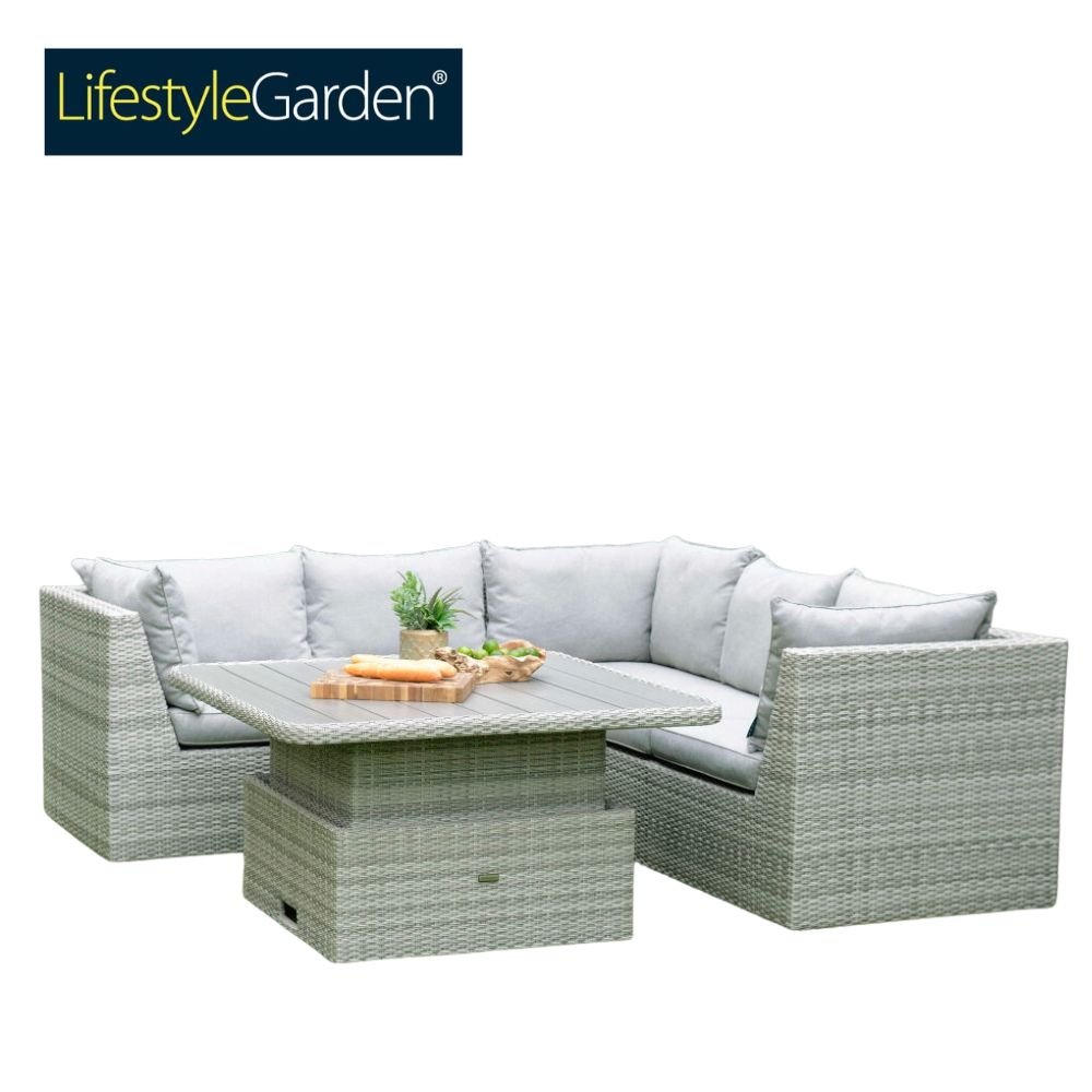 LifestyleGarden Aruba Casual Corner Dining Bench Set — Newbank Garden