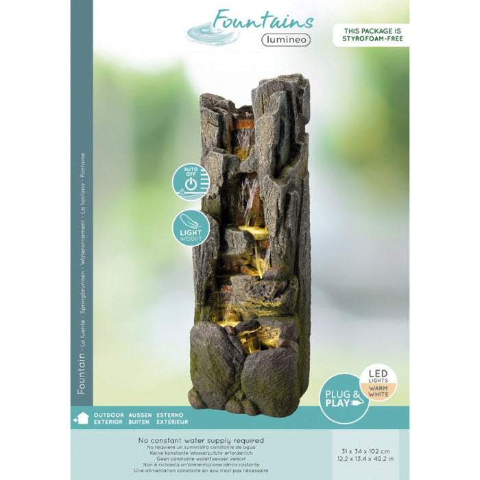 Lumineo 102cm Rocks Fountain Water Feature
