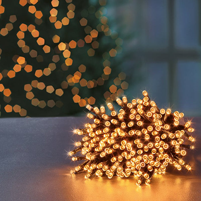Premier Plug In Christmas Lights (Mains Powered) – Vintage Gold LED String Lights