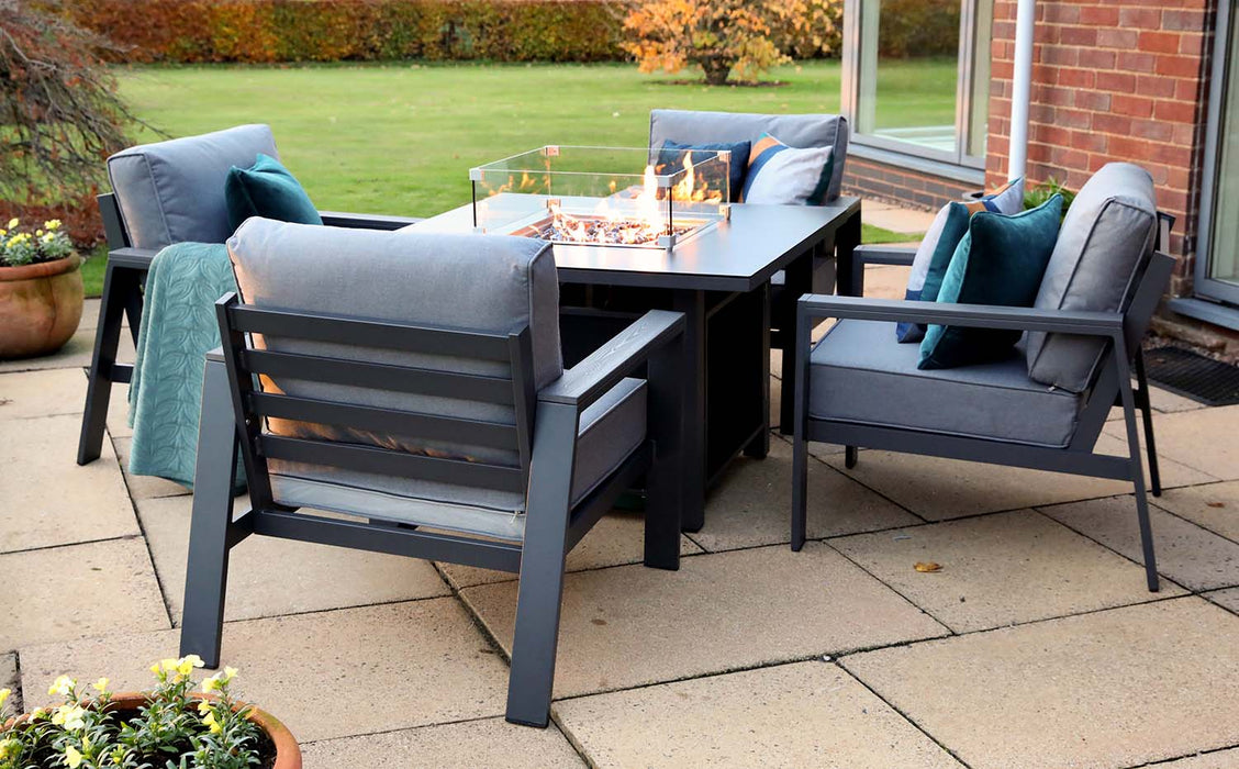 Supremo Melbury 4 Seat Lounge Set with Firepit