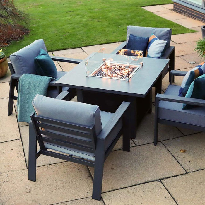 Supremo Melbury 4 Seat Lounge Set with Firepit