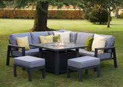 Supremo Leisure Melbury Square Corner Firepit Set