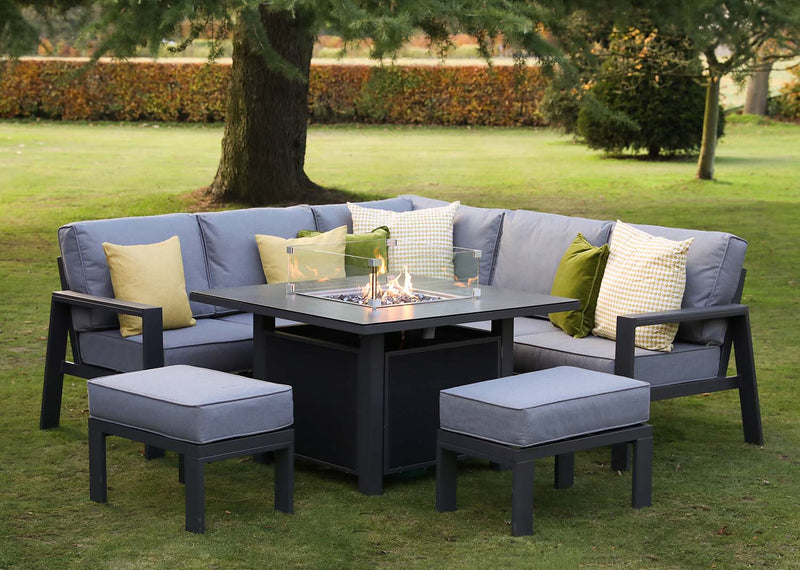Supremo Leisure Melbury Square Corner Firepit Set