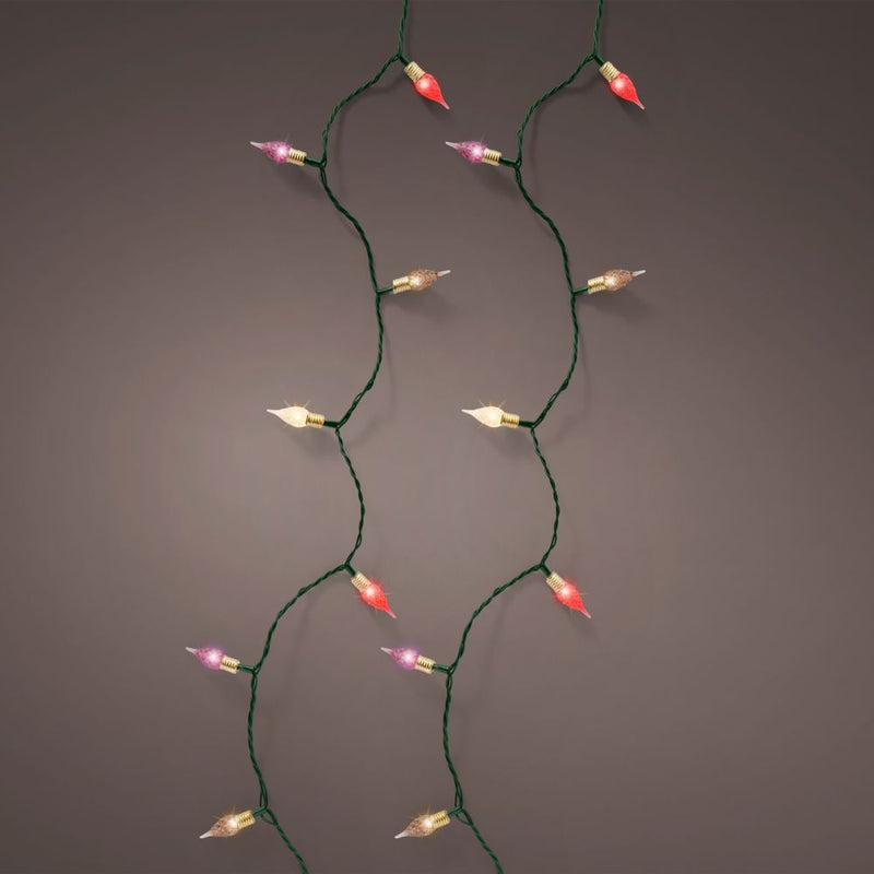 Lumineo Plug In Christmas Lights (Mains Powered) - Multicolour LED Vintage String lights