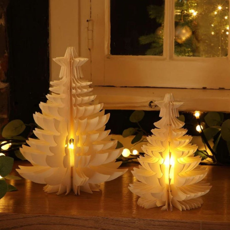 Noma Set of 2 Paper Trees LED Flickering Effect