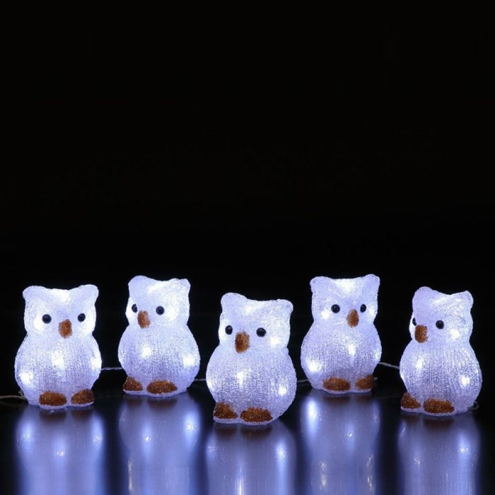Noma Set of 5 Arcylic LED Owls