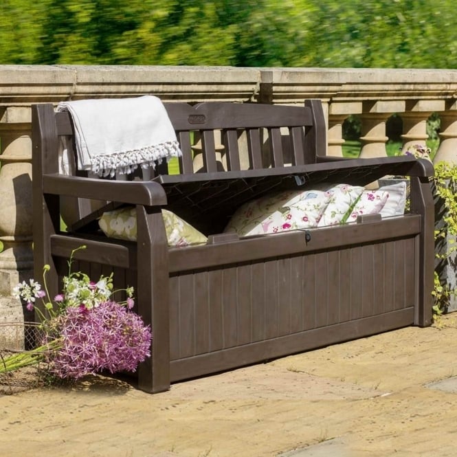 plastic garden seat with storage