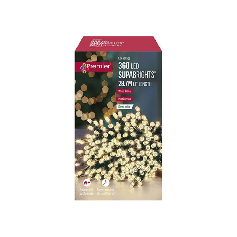 Premier Plug In Christmas Lights (Mains Powered) – Warm White LED String Lights