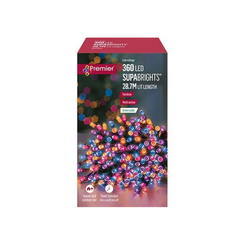 Premier Plug In Christmas Lights (Mains Powered) – Rainbow LED String Lights