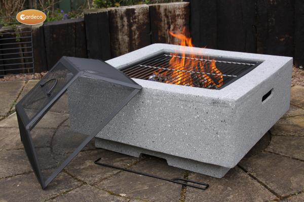MGO Cubo square garden fire pit