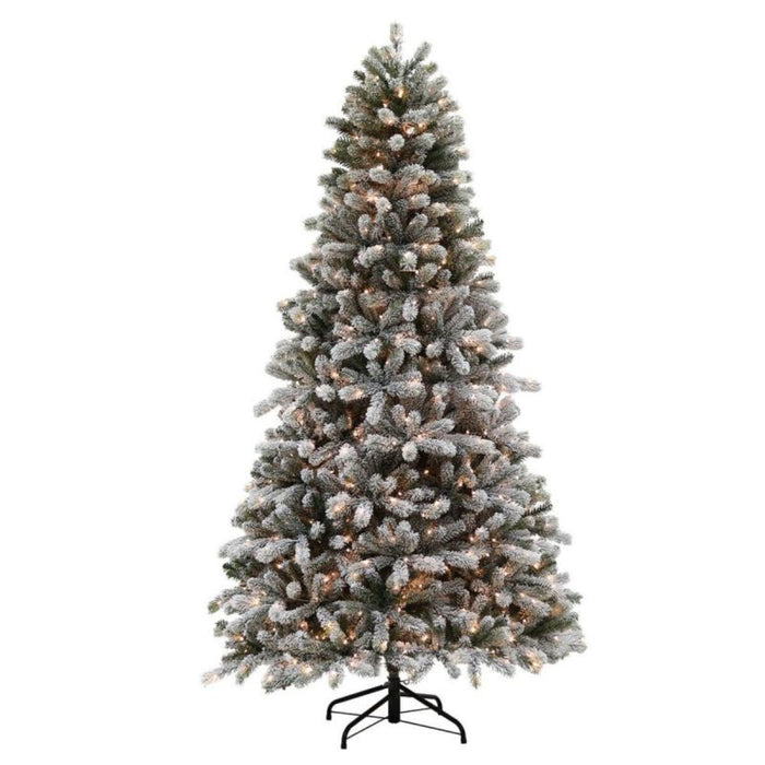 Puleo Colorado Spruce Flocked 8ft Artificial Christmas tree