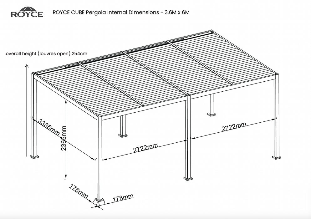 Norfolk Leisure Royce Cube Aluminium Grey Pergola