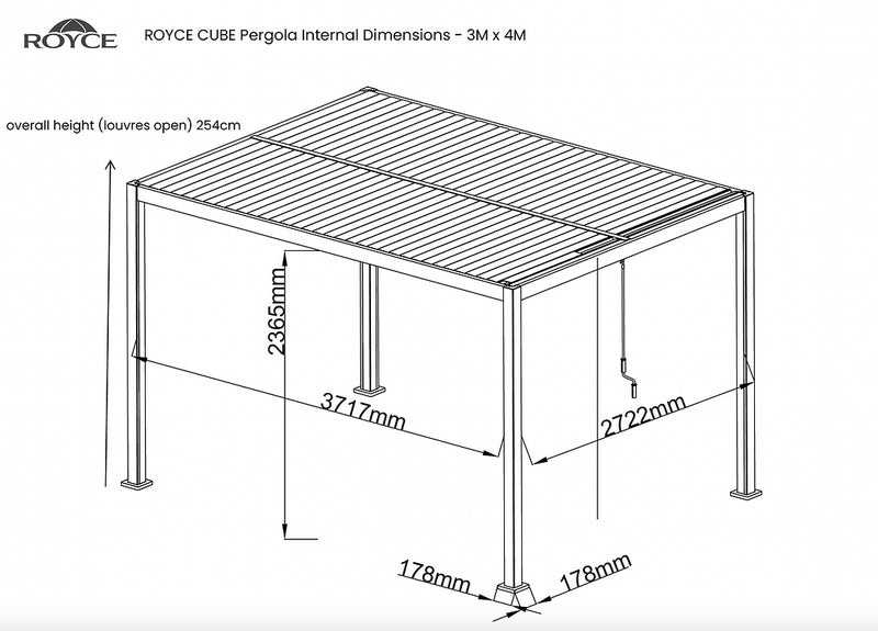 Norfolk Leisure 3mx4m Royce Cube Pergola Wood Effect