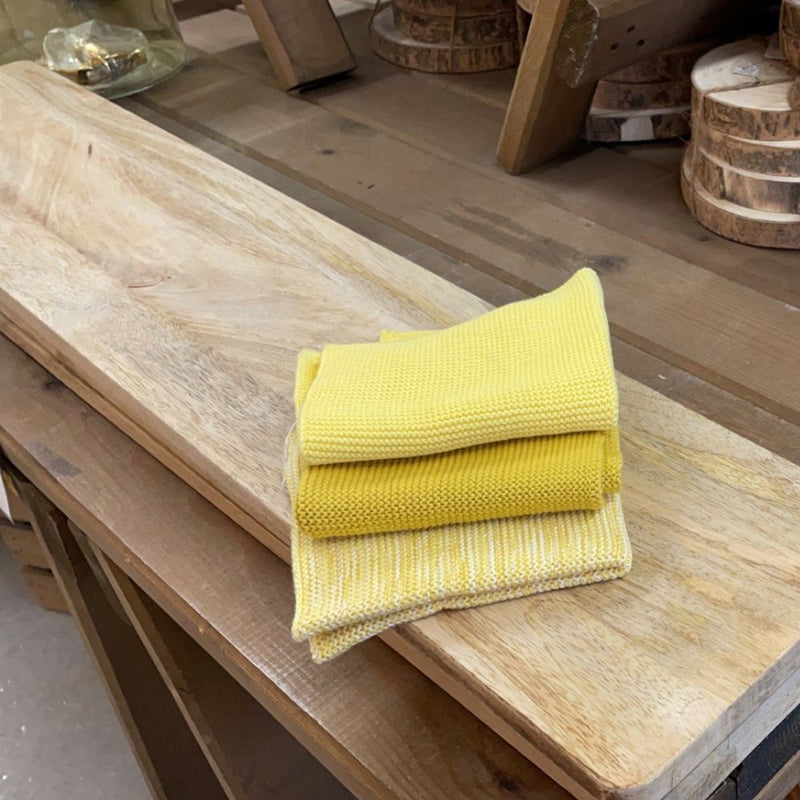 Lemon Colour Dishcloth - Set of 3