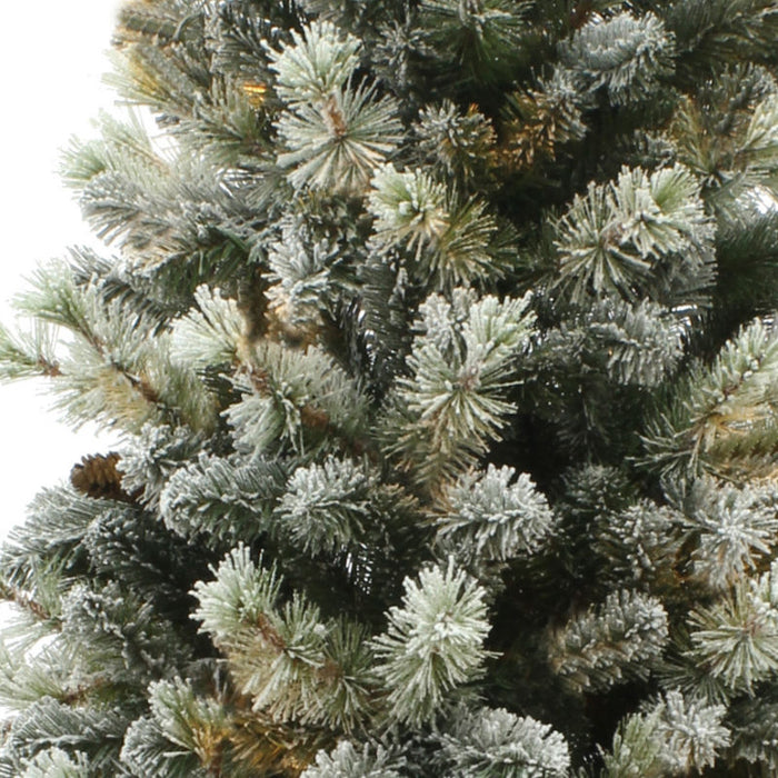Puleo Slim Snowy Pine Cone 7.5ft Artificial Christmas Tree