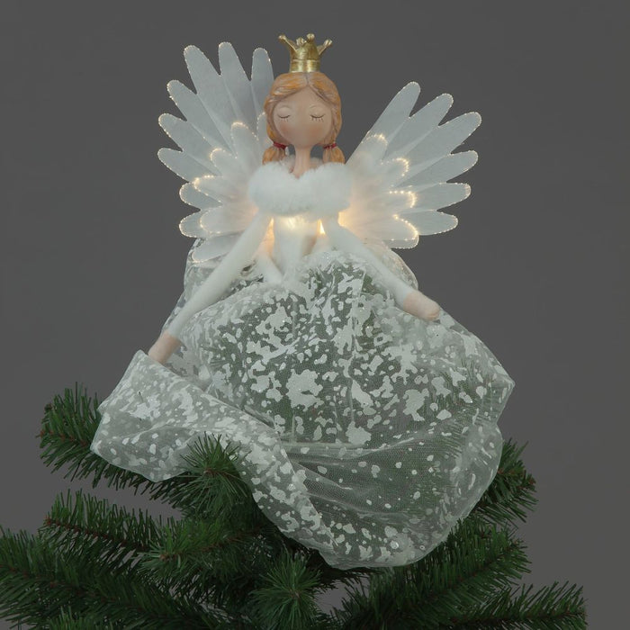 Lit White Angel Tree Topper