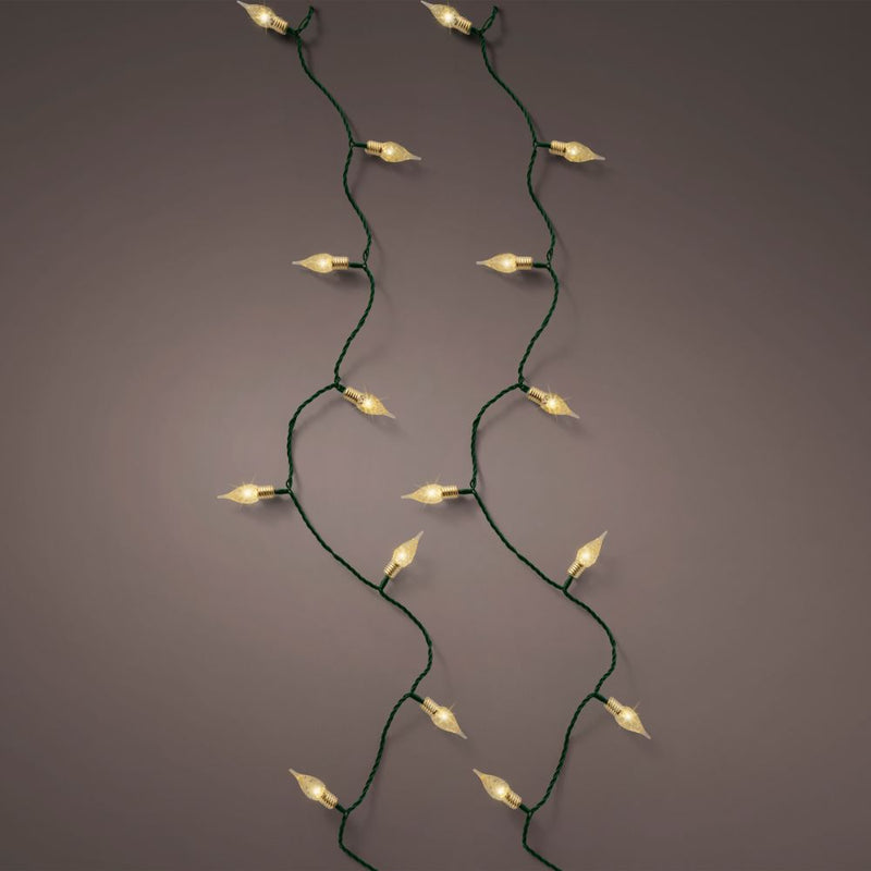 Lumineo Plug In Christmas Lights (Mains Powered) - Soft Gold LED Vintage String lights