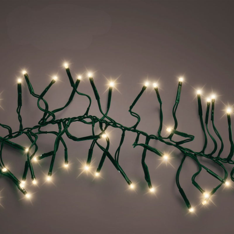 Premier Plug In Christmas Lights (Mains Powered) – Soft Gold LED Cluster String Lights