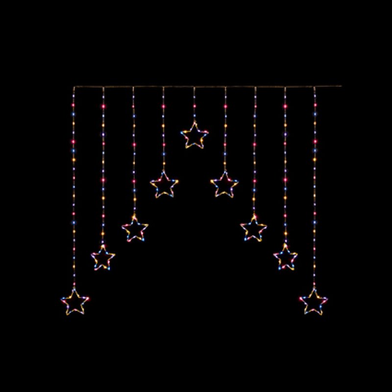 Premier 1.2m x 1.2m Rainbow LED Star Curtain Light Rainbow LED
