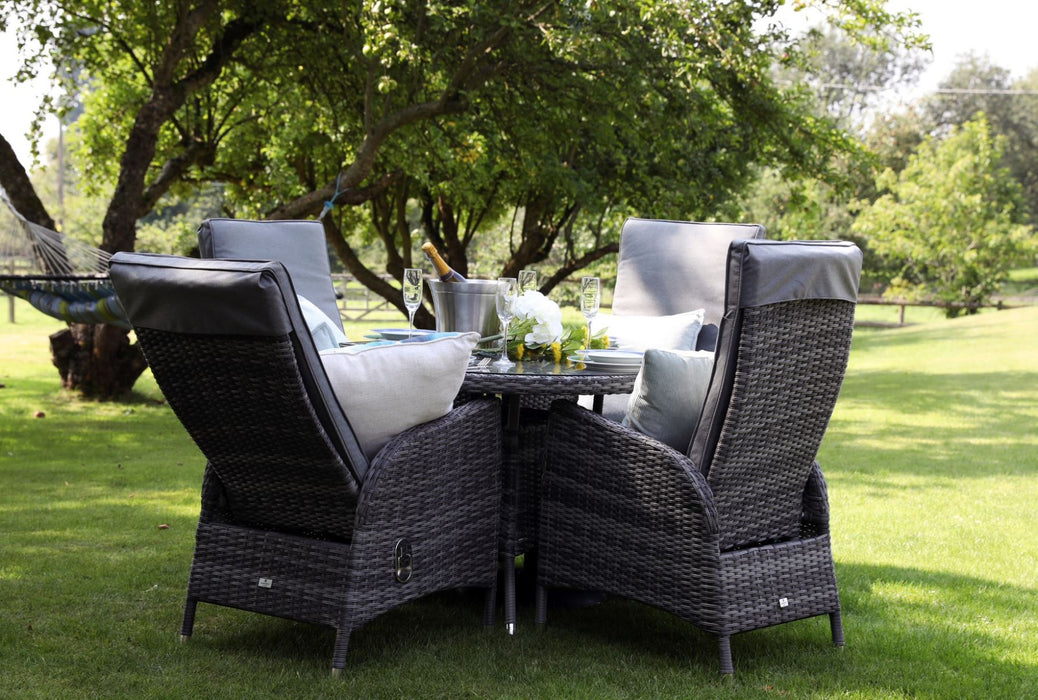 Supremo Tivoli 4 Seat Reclining Set - Dark Grey - Garden Set Up