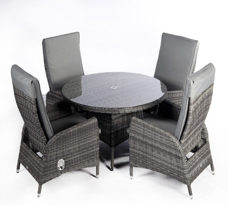 Supremo Tivoli 4 Seat Reclining Set - Dark Grey