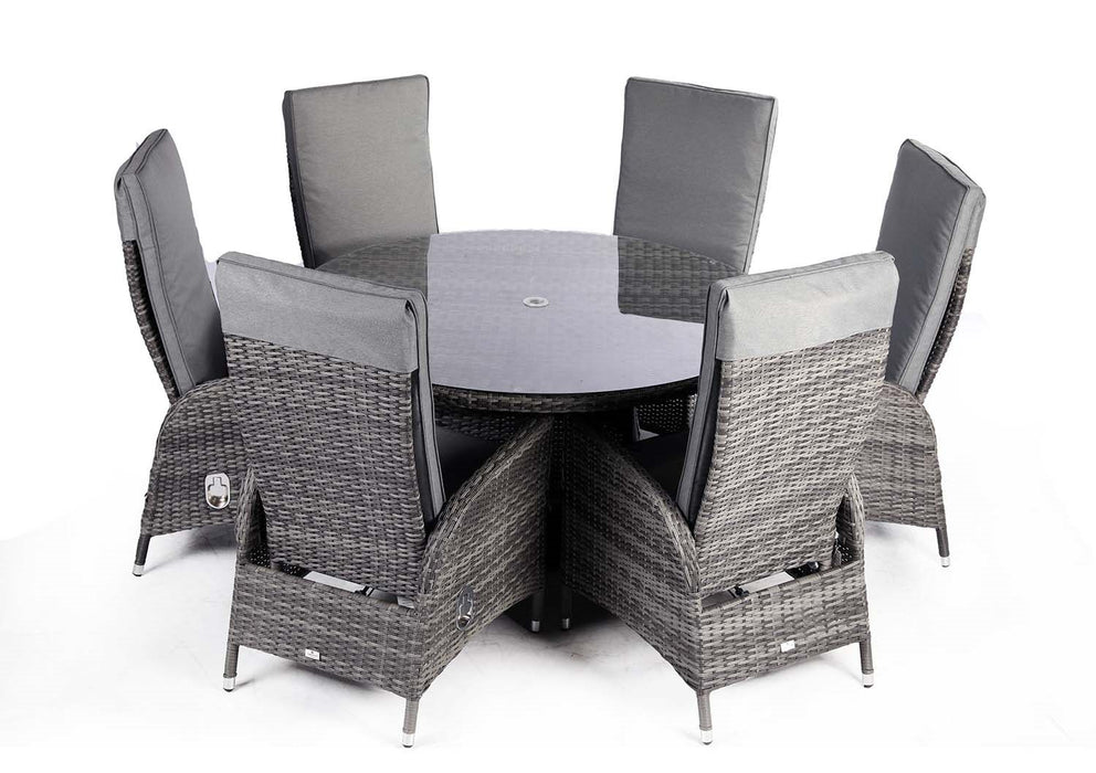 Supremo Tivoli 6 Seat Reclining Set - Dark Grey