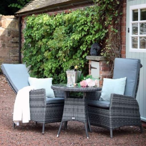 Supremo Tivoli Grey 2 Seat Reclining Bistro Set