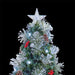 Premier Silver Snow Tipped Tree with White LED Pinecones Berries - 1.5m - Star