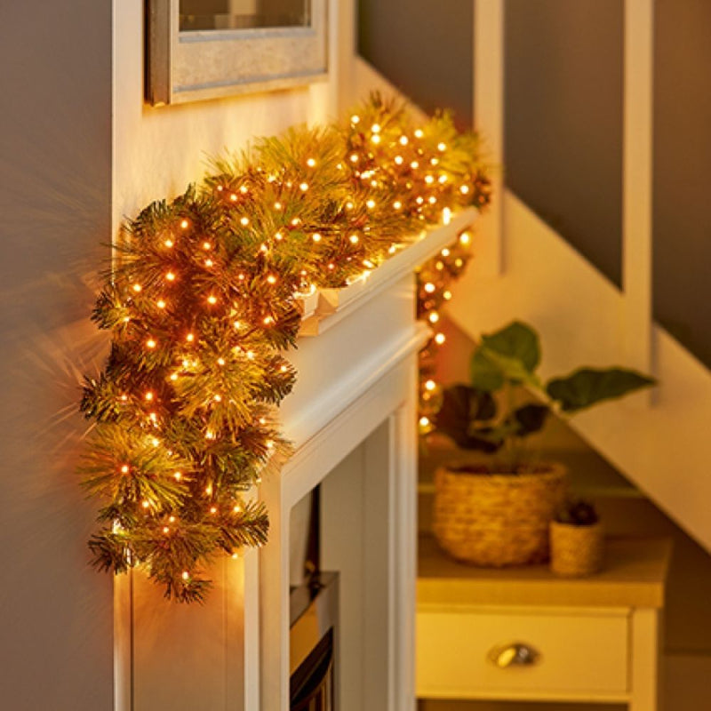 Premier Plug In Christmas Lights (Mains Powered) – Vintage Gold LED Cluster String Lights