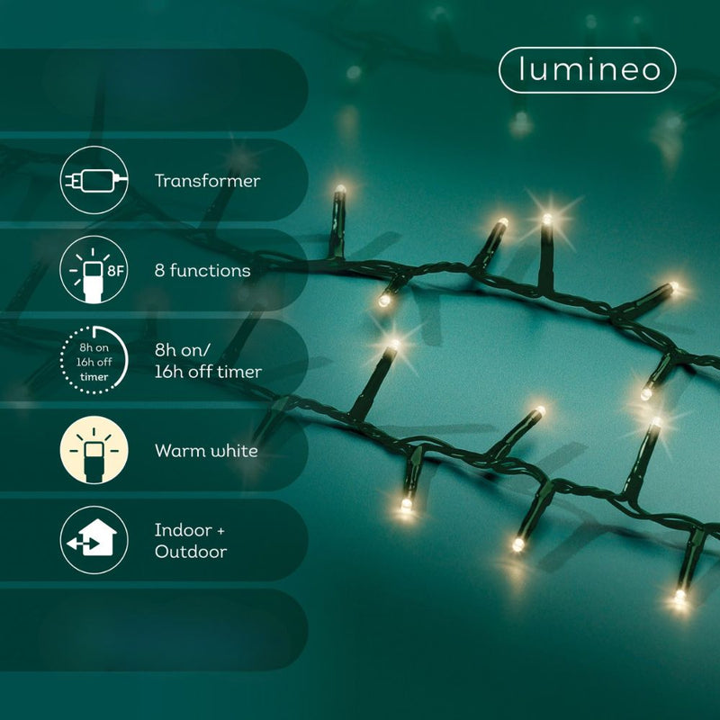 Lumineo Plug In Christmas Lights (Mains Powered) – Warm White LED String Lights