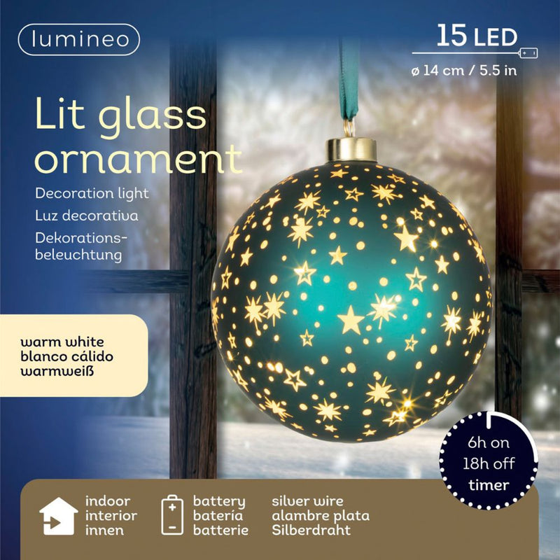 Hanging LED Micro Ball - Emerald/Warm White