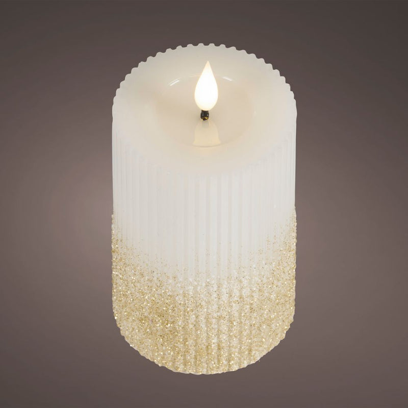 LED Realistic Wick Candle - Off White/Warm White