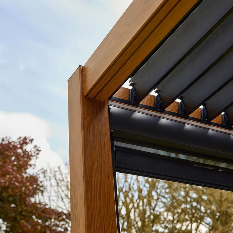 Norfolk Leisure 3mx4m Royce Cube Pergola Wood Effect